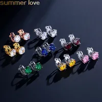 Klassische 3A Cubic Zirkon Ohrringe runden Kristall Mädchen Ohr für Frauen Mehrfarben Mode Schmuck-Geschenk für Hochzeit