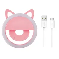 만화 화이트 핑크 색상 휴대용 USB 충전 셀카 도우미 36LED 보조 빛, 무료 배송 밝기 조절