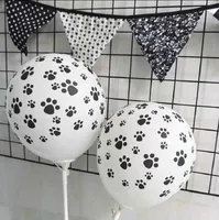 Black Dog Paws Ballonnen Lateks Topu Çıplak Ayak İzi Dot Baskılı Kalınlaşmak Hava Balonlar Doğum Parti Süsleri Çocuk Oyuncak Malzemeleri
