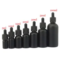 5/10/15/20/30/50/100 ml Black Frosted Glass Dropper Bottles Essential Oil Container E Liquid Empty bottle
