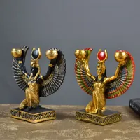 Egyptian Mythology Isis Goddess Sculpture Souvenirs Queen Candleholder Decoration Creative Living Room Desktop Figurines X3687