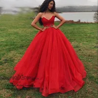 Prinzessin Puffy Red Abendballkleid Quinceanera Ballkleider 2019 Vestidos 15 anos bodenlangen Bonbon-16 Kleid Vestido de fiesta