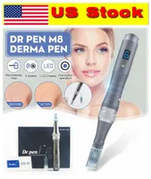 Authentic USA Stock !!! Elektro-Auto Stamp Dr Pen M8W nachladbare drahtlose Derma Stift Mikro-Nadel Cartridge Tipps MTS PMU Skin Care Schönheit