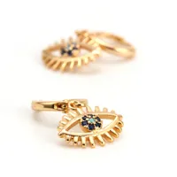 Fashion-Lucky Eye Small Drop Dangle Earrings Gold Statement Evil Eye Pendant Earrings Hanging Micro Pave Jewelry for Women Ladies EY6318