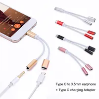 Type C to Type C 3.5mm Aux Jack Charging Audio Adapter 2 In 1 Splitter Adapter Customize Logo