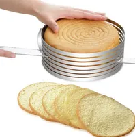 Slicer de aço inoxidável cortador cortador ajustável em camadas de pão de pão de bolo cortador de bolo molde diy ferramentas de cozimento de cozinha lqpyw935