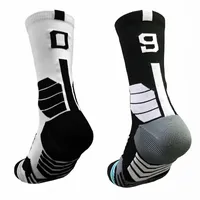 Collocation libre professionnel 0-9 Numéro Basketball chaussettes de sport épaisses Socks de sport non glip