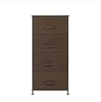 Brown 4-Tier Dresser Torre Tessuto cassetto Organizzatore Con 4 semplici cassetti Pull