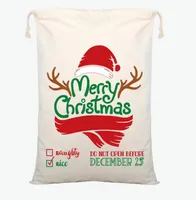Christmas Canvas Bag 50 * 70cm Santa Sack Drawstring Bag para Candy y contenedores de regalo, el diseño más completo para elegir