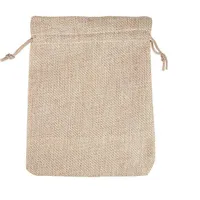 4 storlekar Originalfärg Jute Bag Drawstring WillingChristmas Förpackning Påse Presentkassar Små smycken Sachet Mini Jute Väskor
