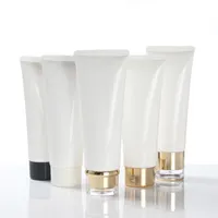 100g白いプラスチッククリームローションホースボトル顔洗剤ヘアコンディショナー分析旅行サイズの化粧品の柔らかいチューブがキャッピング