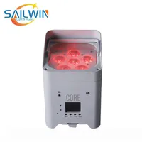 SAILWIN 6*18W 6IN1 RGBAW+UV Battery Powered UPLIGHT APP MOBILE LED PAR LIGHT STAGE USE FOR WEDDING PARTY