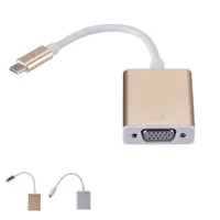 USB 3.1 Typ C USB-Cale Male to Female VGA Adapter Kabelomvandlare för MacBook PC Laptop Converter Cable