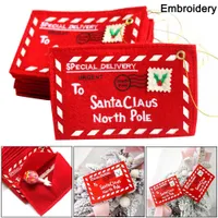 Sobre Christmas Christmas Tree Hanging Card Holder Santa Gift Bag Red Decoration DAG-ship