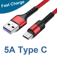 Fast Charger Braided Cable Type C 1m 3ft Data Cable Braid Cord Cable For Huawei P30 Pro P40 P20 P10 P9
