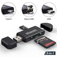 SD Card Reader USB C Card Reader 3 in 1 USB 2.0 TF / Mirco SD Smart Card Reader Tipo di memoria Flash C OTG adattatore Cardreader Unità