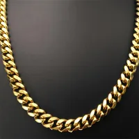 Cadeia cubana / Cobra Chain18K ouro fiiled Cadeia Colar por Homens Mulheres, W: 9 milímetros; Comprimento 50-70cm