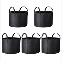 Wholesales Free shipping 5x Grow Bags Fabric Pots Root Pouch with Handles Flower Vege Planting Container