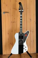 Paul Stanley Silver Thunderbird Silver Sparkle Electric Guitar Abalone Block Inlay, Mirror Pickguard, Tune O Matic bridge & Stop Tailpiece