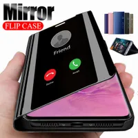 Smart Mirror Phone Case For iphone SE 11 Pro Max Xs Xr X Luxury Clear Flip Leather Case For iphone 7 8 Plus 6s 6188u