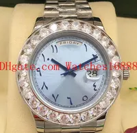 Top Quality Day-Date 40mm 228206 Platinum Limited Edition azul de gelo romanos Big Diamante Bezel movimento automático dos homens relógio de pulso Relógios