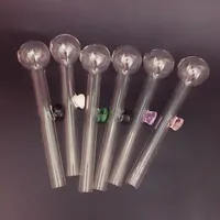 Großhandel Glasölbrenner Rohr Pyrex Raucherrohre 10 cm Gebogene Bongwasserrohr mit unterschiedlichem Balancer