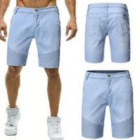 Despeje Homme Jeans Curtos Fina Dobra Sólida Slim Fit 5 Centavos Nova Personalidade de Verão High Street Cool Style Urban Wind Designer Pants
