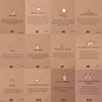 Neue Ankunfts-Dogeared Halskette Geschenkkarte Elefant Perlen-Liebes-Flügel-Kreuz-Schlüssel Sternzeichen Kompass Lotus-Anhänger Frauen Fashion Jewelry A0103