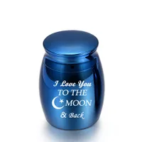 Mini Cremation Urns Funeral Urn for Ashes Holder Small Keepsake Memorials Jar l Love You to The Moon and Back 30 x 40mm
