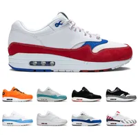 Hot sale men women running shoes 1 Bred Puerto Rico University Blue Elephant White Red 87 mens trainers sports sneakers air size 36-45