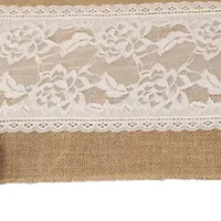 30cm * 275 centimetri della tela da merletto dell'annata dell'Assia Runner Naturale iuta Pastorale stile casa di cerimonia nuziale della decorazione del partito