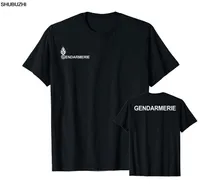 Policía francesa de plomo Gendarmerie camiseta doble lado shubuzhi hombres moda divertido calle ropa ropa personalidad camisetas