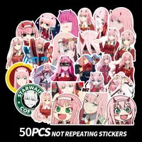 50Pcs DARLING in the FRANXX Anime Stickers ZERO TWO Scrapbooking Sticker For Laptop Skateboard Fridge Suitcase