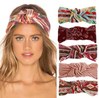 Mode vrouwen print knoop hoofdband meisjes yoga sport hoofd wrap dame elastische elegante haarband haaraccessoires designer hoofdband by0960