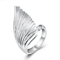 Gratis verzending EPACKET DHL plated Sterling Silver Angel Wings Ring DHSR122 US Size Open Size; Unisex 925 Silver Plate Band Rings Sieraden