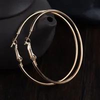 60mm redonda grande Loop pendientes de plata del círculo de Oro de la perforación del pendiente del aro para las mujeres criolla joyería Pendientes Aros Brinco Argola