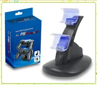 LED doppio caricatore del bacino Monte USB di ricarica per PlayStation 4 PS4 Xbox One controller di gioco wireless con la scatola al minuto MQ100