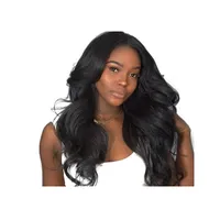heißes brasilianisches Haar Afrikanische Ameri lose Wellenperücken Simulation Menschenhaar lose Wellenperücke mit mittlerem Teil für Dame