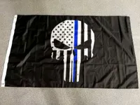 90x150cm 3x5 FTS American Blue Line Skull Flag Wholesale Factory Prijs