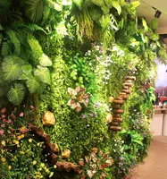 Miljövänlig konstgjord växtmur Artificiell Turf Väggmiljö Växtvägg Lawn Plastbevis för bröllopsgårdsdekorationer