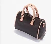 Mini Bag Nano Toppkvalitet Orignal Canvas Äkta Läder Kvinnors / Tjejs Boston / Axelväska Lady Messenger Bag Phone Purse Handväska