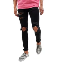 Mens Teenager Designer Schwarze Jeans Mode-großes Loch-Kleidung Hombres Hiphop Skateboard Biker Jeans