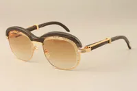 2019 nuovo di alta qualità naturale Modello Nero Corno carving Lens moda modello nero corna gambe a specchio occhiali da sole 1116728 formato: 60-18-135mm