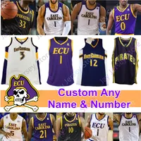 Özel 2020 East Carolina ECU Korsanları Basketbol Jersey NCAA Kolej Jayden Gardner Newton Seth LeDay Brandon Suggs JJ Miles Mavi Edwards