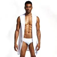 Мизинец SENSON бренд Мужская одежда новая мода Albornoz Сексуальная пижамы Masculino мужские шелковые халаты длинный халат PS501