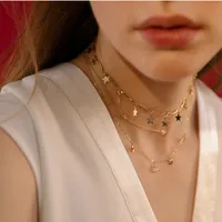 Rscvonm stjärna choker halsband pendlar tillbehör fin smycken kedja halsband vintage chocker kvinna kläder tillbehör