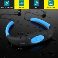 IPX8 impermeable 8GB Subpino submarino Mp3 Music Player Cuello Estéreo Auriculares Auriculares Auriculares Auriculares con FM para Buceo Natación