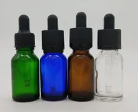 vape 15ml glass dropper bottle clear amber green blue frosted clear matte color with gold silver black white cap e liquid perfume oil