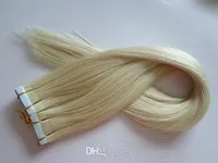 Partihandel -40s / Pack 2.5g / P 22 "Tape i mänskliga hårförlängningar # 60 # 613 Platinum Blondin 100% brasilianskt hår DHL Gratis frakt Snabb frakt