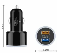 USB Автомобильное зарядное устройство Быстрый заряд 3 0 Carcharger Dual USB Автомобильный адаптер для iPhoneX 8 7samsung S9 S9 Plus Универсальные телефоны